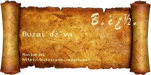 Buzai Éva névjegykártya